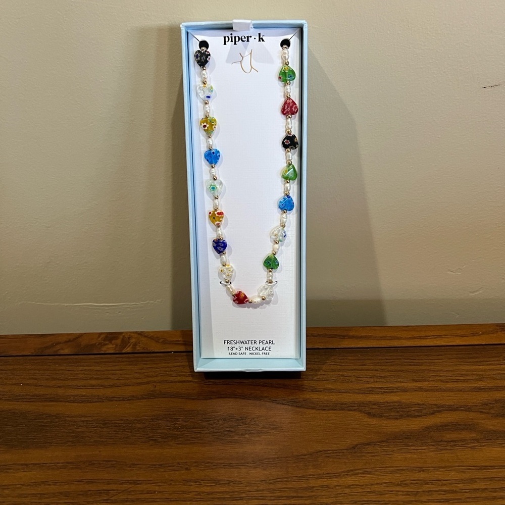 Piper K | Multicolor Heart Freshwater Pearl Necklace